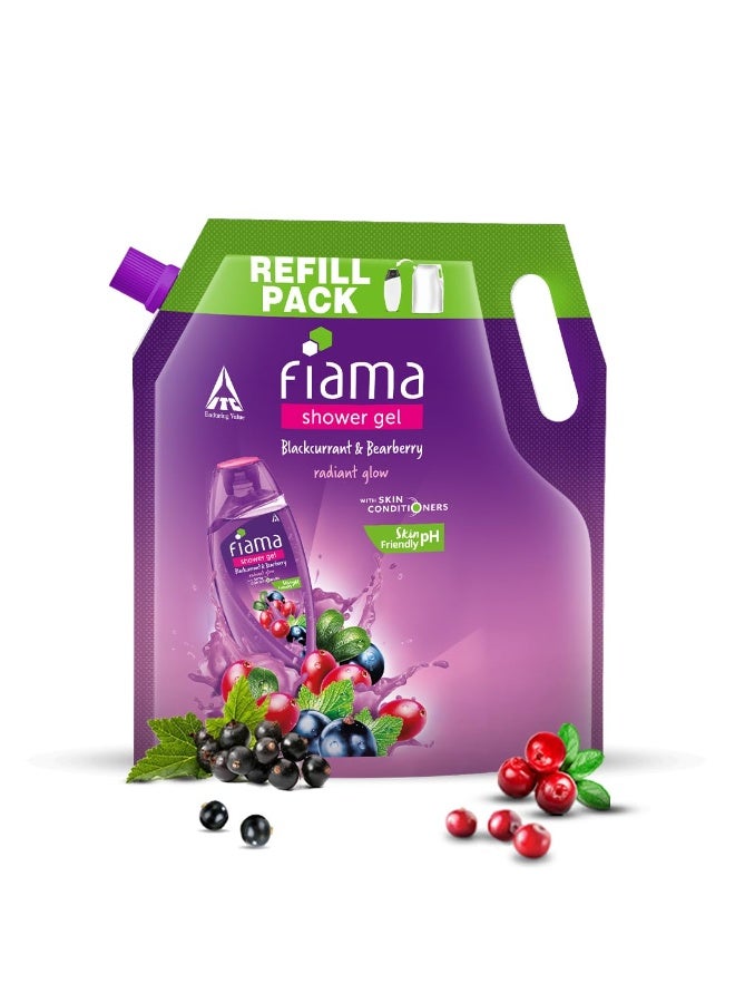 فياما جل استحمام فياما للجسم برائحة الكشمش الأسود وعنب الدب، عبوة إعادة تعبئة اقتصادية سعة 1.4 لتر، مناسب للنساء والرجال، مع مرطبات للبشرة لإشراقة متألقة، ودرجة حموضة لطيفة على البشرة. - Image 1